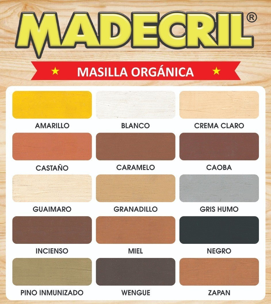 👷🏼♂️ MADECRIL MASILLA ULTRA RESISTENTE INMUNIZANTE PARA REPARACIÓN DE MADERA 🪑