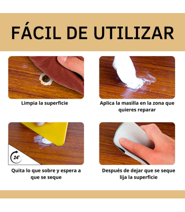 👷🏼♂️ MADECRIL MASILLA ULTRA RESISTENTE INMUNIZANTE PARA REPARACIÓN DE MADERA 🪑