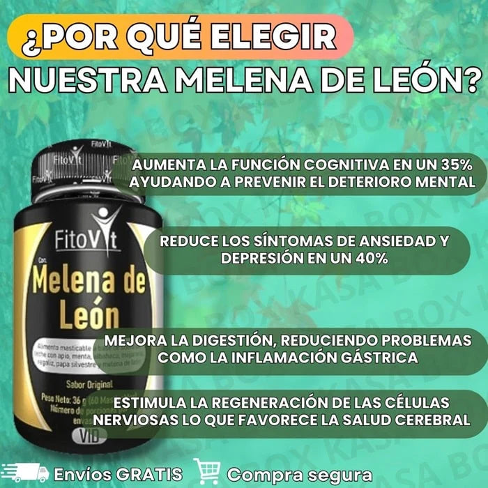 40% DE DCTO EN MELENA DE LEÓN✨El hongo milagroso para tu cerebro🧠 y salud / Frasco x 60 Cápsulas 360 mg