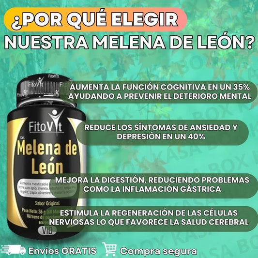 40% DE DCTO EN MELENA DE LEÓN✨El hongo milagroso para tu cerebro🧠 y salud / Frasco x 60 Cápsulas 360 mg