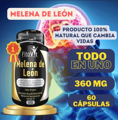 40% DE DCTO EN MELENA DE LEÓN✨El hongo milagroso para tu cerebro🧠 y salud / Frasco x 60 Cápsulas 360 mg