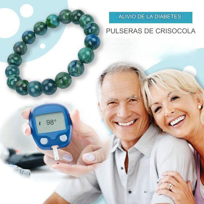 Pulsera de Piedras de Crisocola y Malaquita para controlar la diabetes y potenciar la autocuración - DiaGem